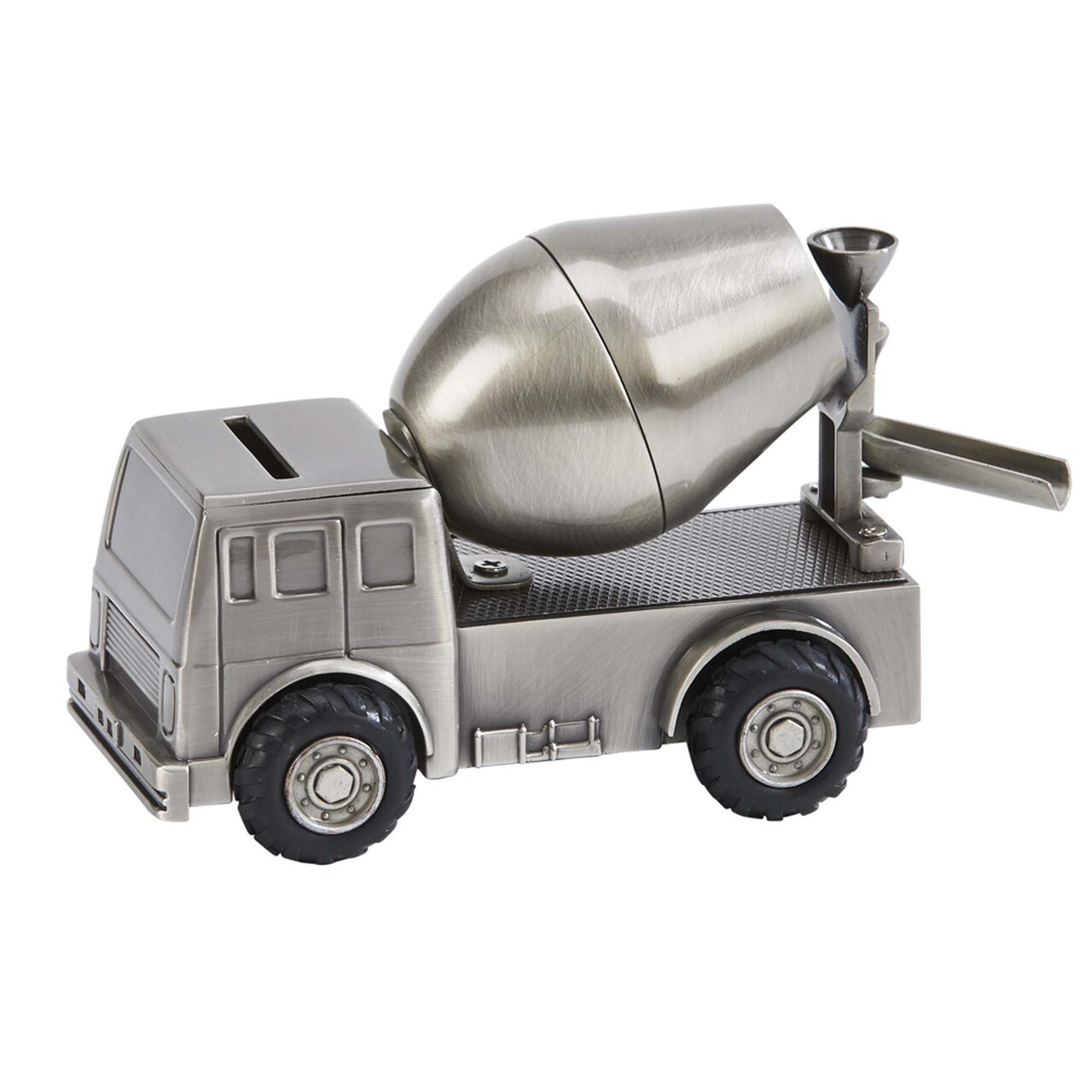 Contemporary Home Living 5" Silver Stainless Steel Cement Truck Design Coin Bank